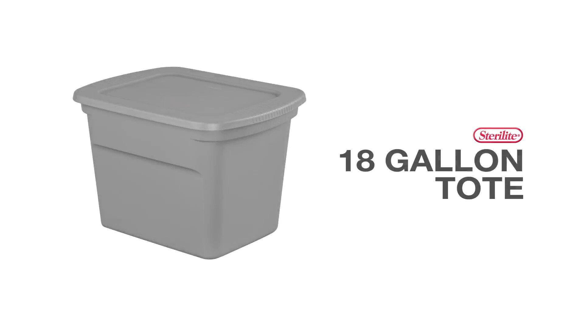 Sterilite 18 Gallon Cement Gray Storage Tote with Lid 17316A08 - Main Image