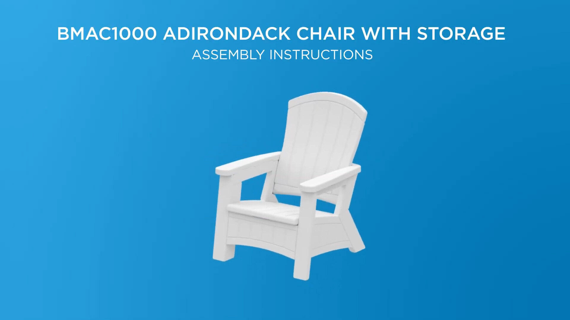 Suncast White UV-Resistant Resin Adirondack Chair with Gallons