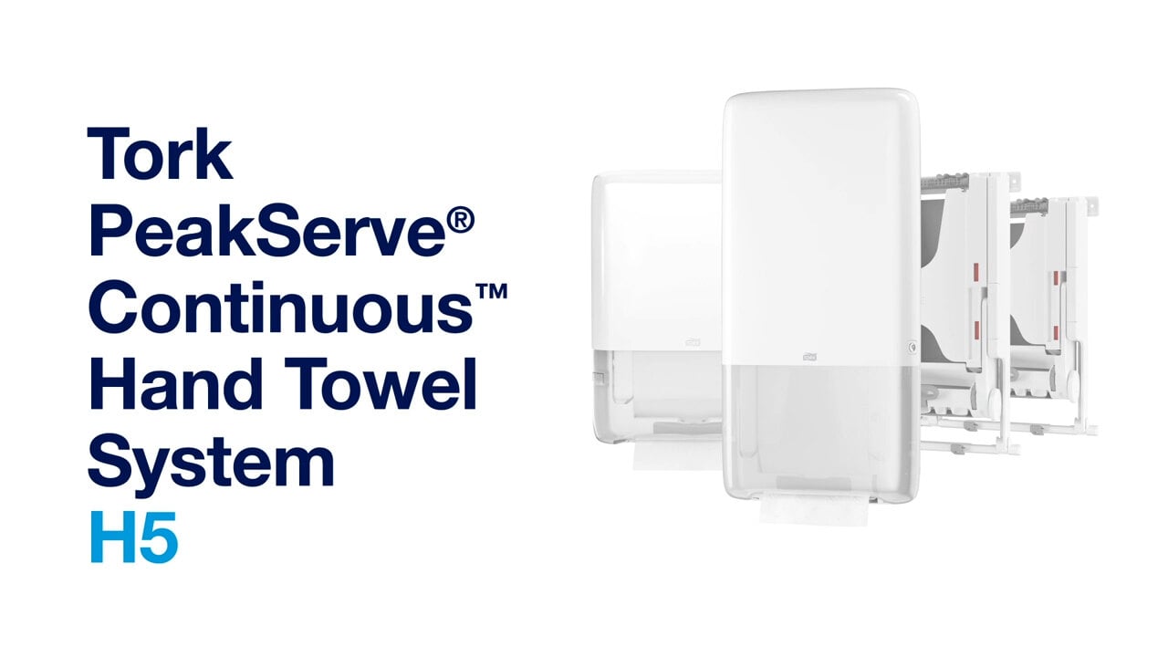 Tork Peakserve 552530 White Mini Continuous Paper Towel Dispenser H5