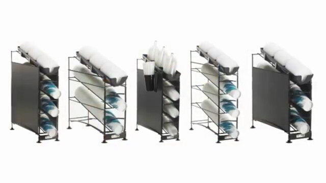 San Jamar C8504WFD Wireworks Vertical 8 - 44 oz. Countertop 3 Cup