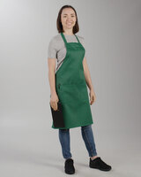 Choice Kelly Green Standard Bib Apron with 2 Pockets Display