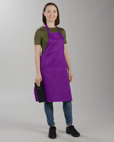 Choice Purple Standard Bib Apron with 2 Pockets Display