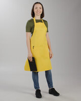 Choice Yellow Standard Bib Apron with 2 Pockets Display