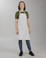 Choice White Adjustable Bib Apron with 2 Pockets Display