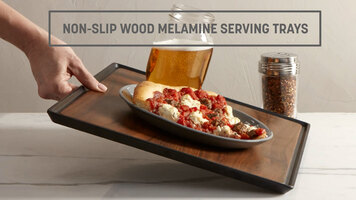 American Metalcraft Non-Slip Wood Melamine Serving Trays American Metalcraft Non-Slip Wood Melamine Serving Trays