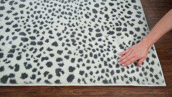 Abani Arto Collection Cream / Gray Contemporary Cheetah Print Area Rug