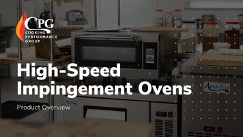 CPG High-Speed Impingement Oven CPG High-Speed Impingement Oven