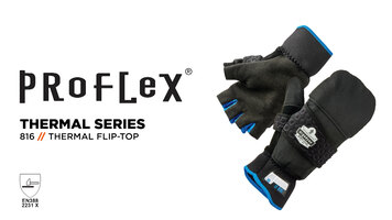 Ergodyne ProFlex 816 Fingerless Work Gloves / Flip-Top Mittens