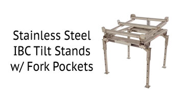 Vestil IBC-TLT Stainless Steel Bulk Container Tilt Stand with Fork Pockets and Adjustable Legs