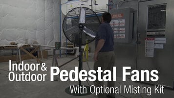 King Electric: PFO Outdoor Rated Pedestal Fans - Misting Kit Available