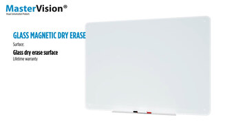 MasterVision Glass Magnetic Dry Erase Board