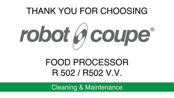 Robot Coupe R502 Food Processors: Cleaning & Maintenance