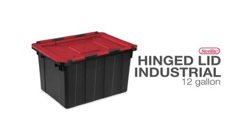 Sterilite 12-Gallon Hinged Lid Industrial Tote Overview