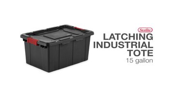 Sterilite 15-Gallon Latching Industrial Tote Overview Sterilite 15-Gallon Latching Industrial Tote Overview
