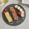 Acopa 12" Round Black Slate Tray with Soapstone Chalk