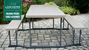 Watch this video to learn how to assemble your Lancaster Table and Seating folding picnic table!