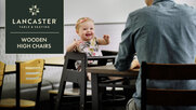 Lancaster Table & Seating high chairs are perfectly crafted with premium wood to ensure the comfort and safety of your toddler. Watch this video to learn more!
