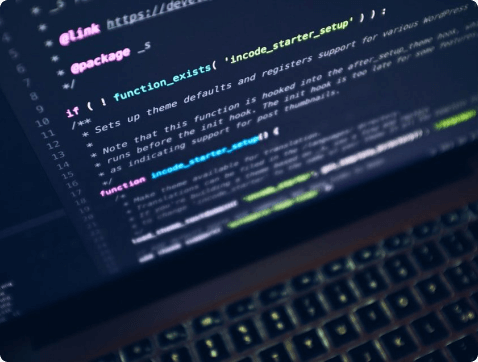 computer with code on the screen