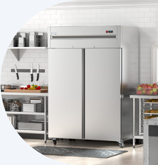 Avantco’s smart refrigerators and freezers with built-in WiFi, compatible with a remote monitoring platform called VersaHub.
