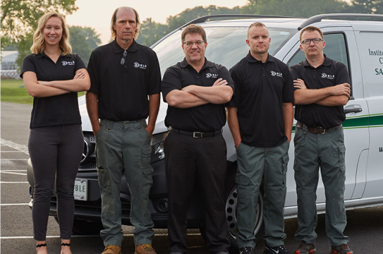 Noble Chemical employees in front of company van