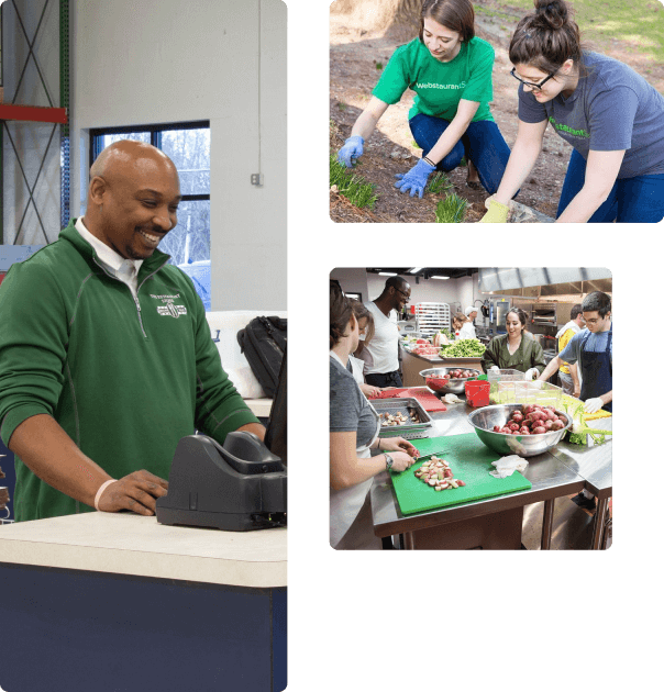 collage showing webstaurant store employees