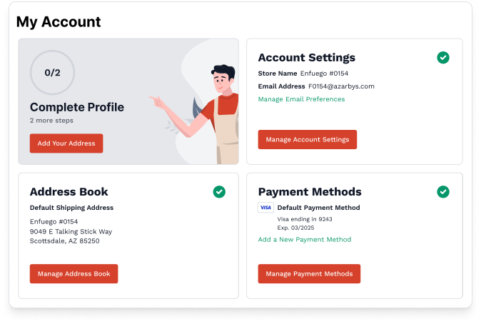 My Account dashboard view