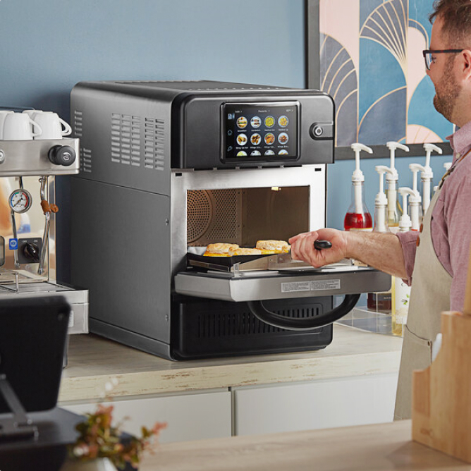 man usingSolwave microwave