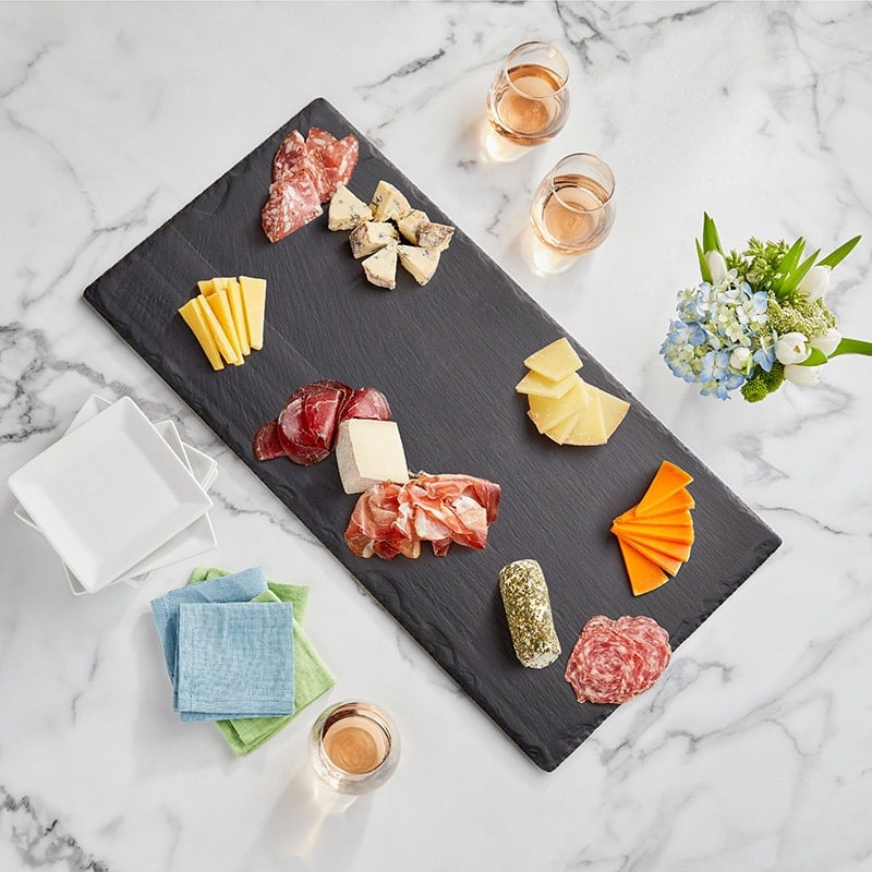 Charcuterie Meats on a Black Slate Board