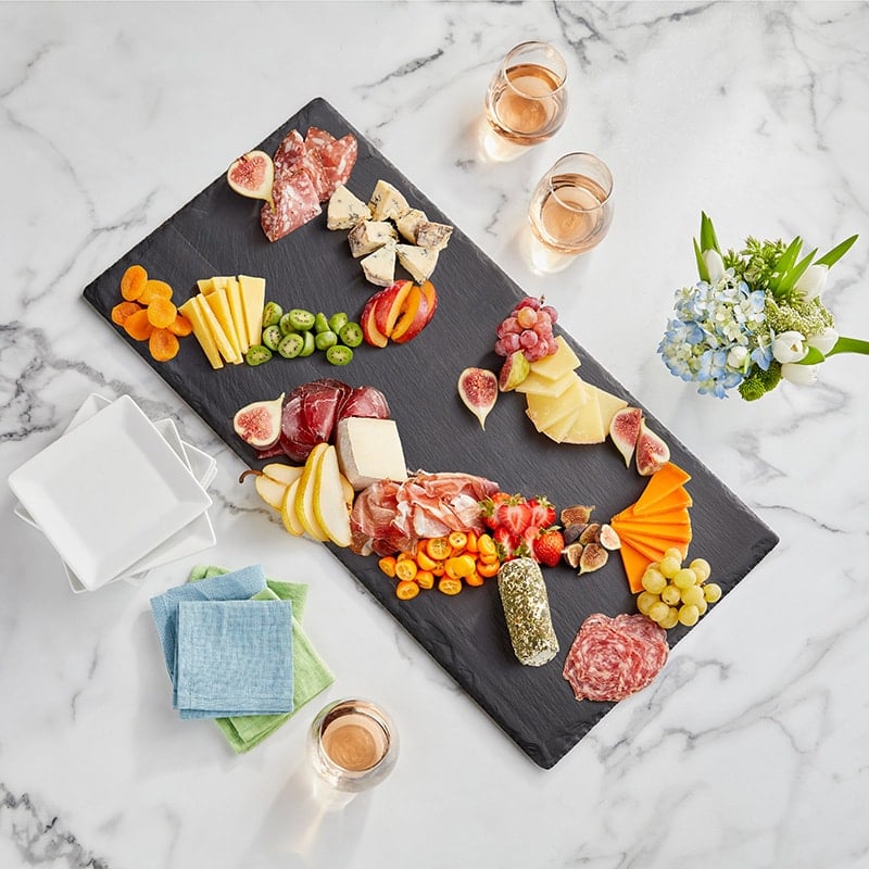 Charcuterie Fruits on a Black Slate Board