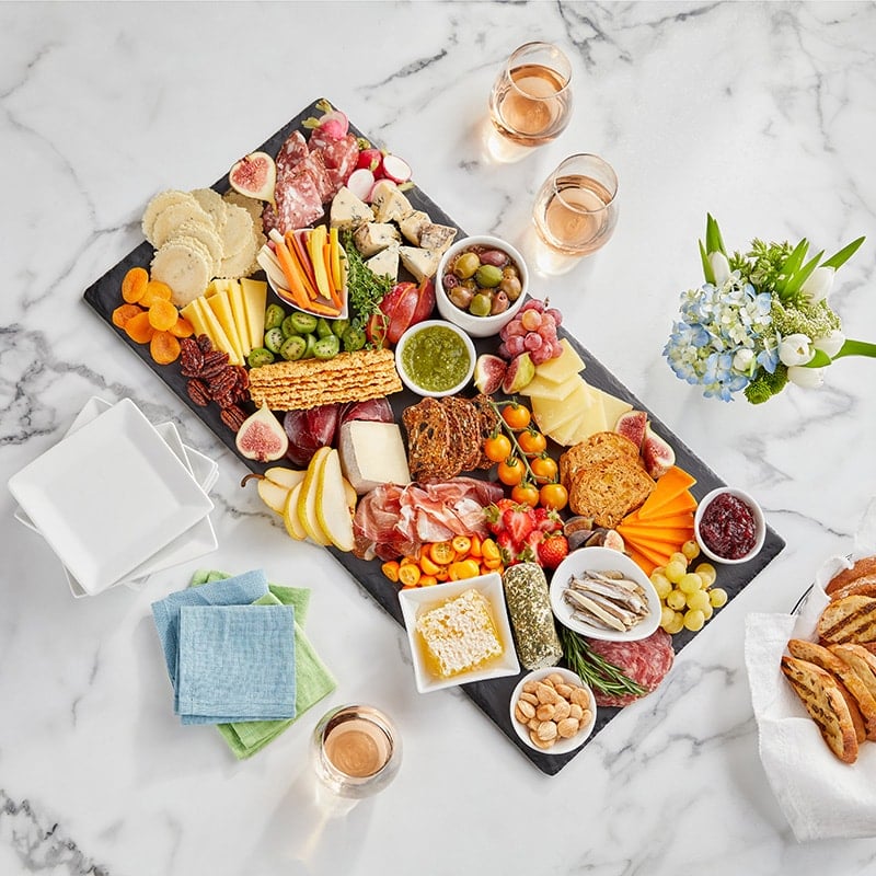 Charcuterie Extras on a Black Slate Board