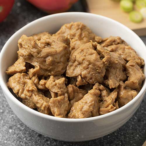 bowl with raw asian seitan