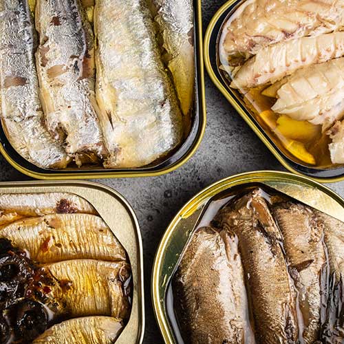 canned fish in a tin