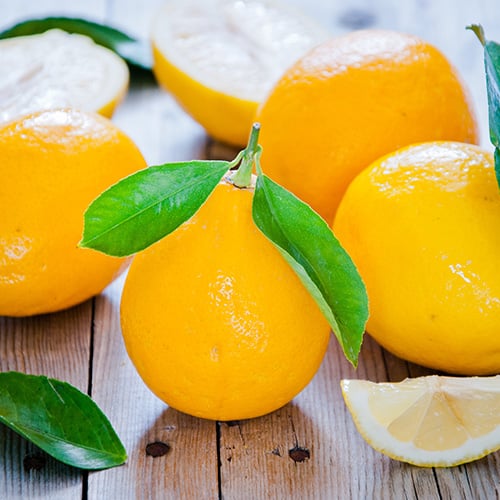 Lemons on a Blue Table