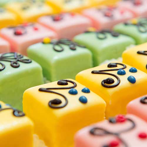 colorful petit fours