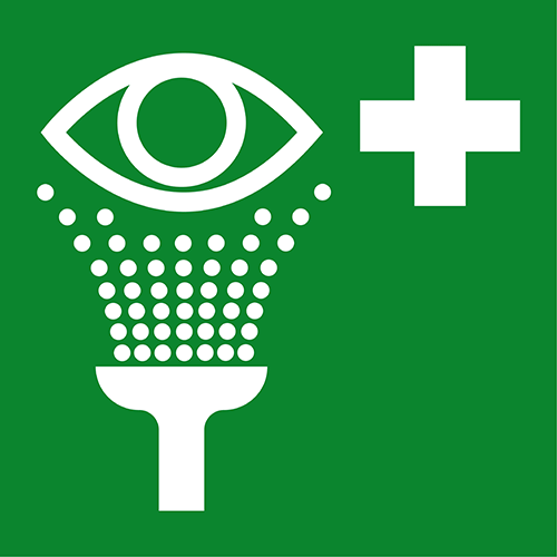 eye wash station symbol on white background