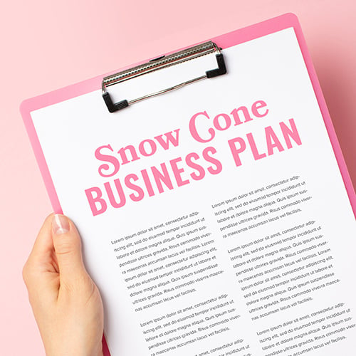 snow cone business plan clipboard