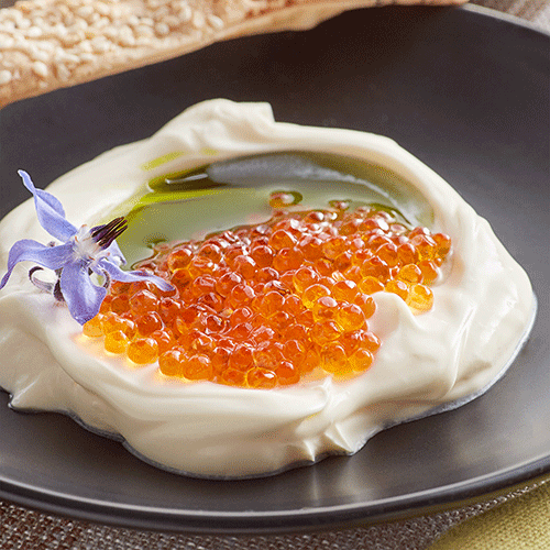 beige, 12 x 2,5 cm Gewene 2 cucharas de caviar hechas a mano con perla Mop para caviar con mango redondo 