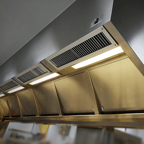 stainless steel extraction hood supply air return