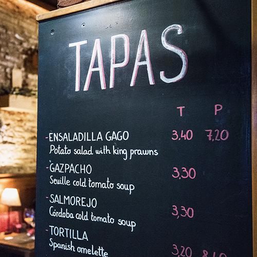 tapas bar in spain