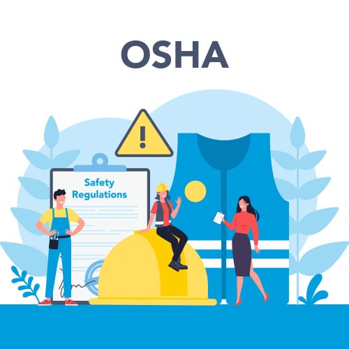 Graphic displaying the acronym OSHA