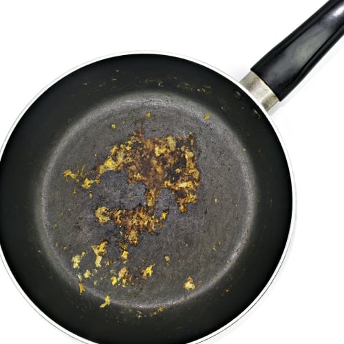 Sticky residue on non stick pan