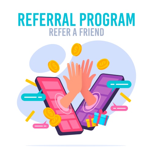 graphic promoting a restaurant referral program