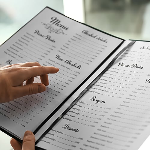 restaurant sign showing restaurant menu prices