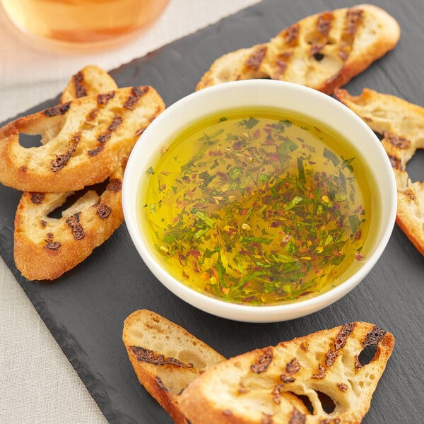 seasoned olive oil in a bowl