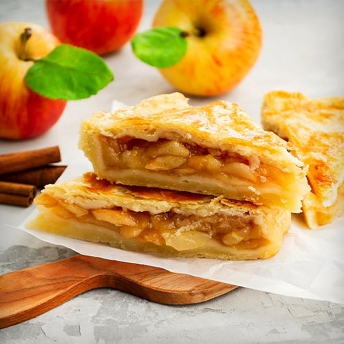 Homemade apple pie tart