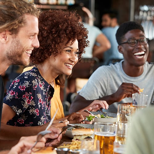 People at Table in Bar