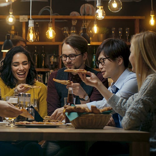 People at Table in Bar