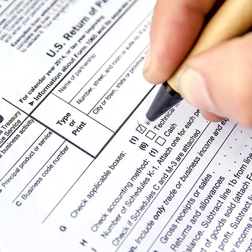 Person completing 1065 tax form
