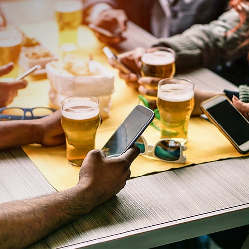Using Phones with Social Media at the Bar