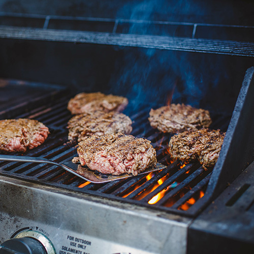 Burger Temp Faq - Burgers on a grill